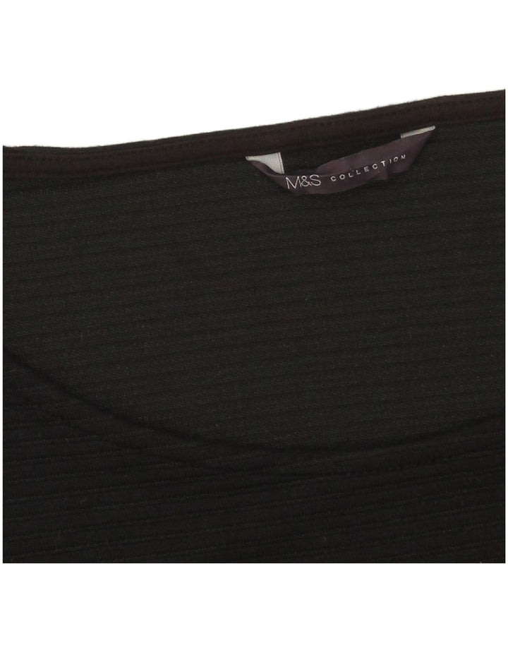 Marks & Spencer Damen Basic Kleid UK 16 Large Schwarz