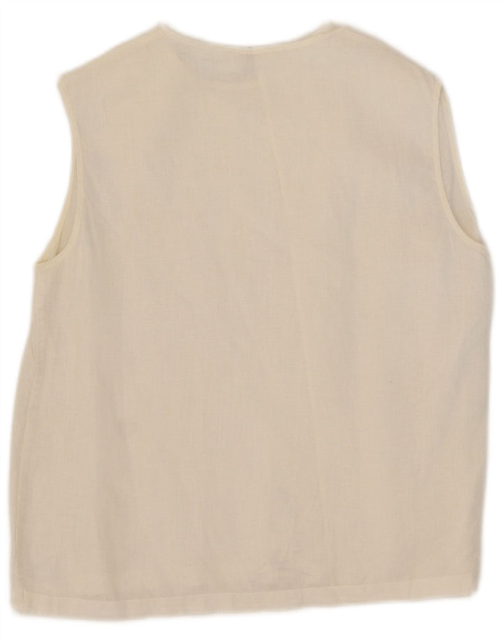 Max Mara Ärmelloses Blusenoberteil für Damen, UK 14, Mittelweiß