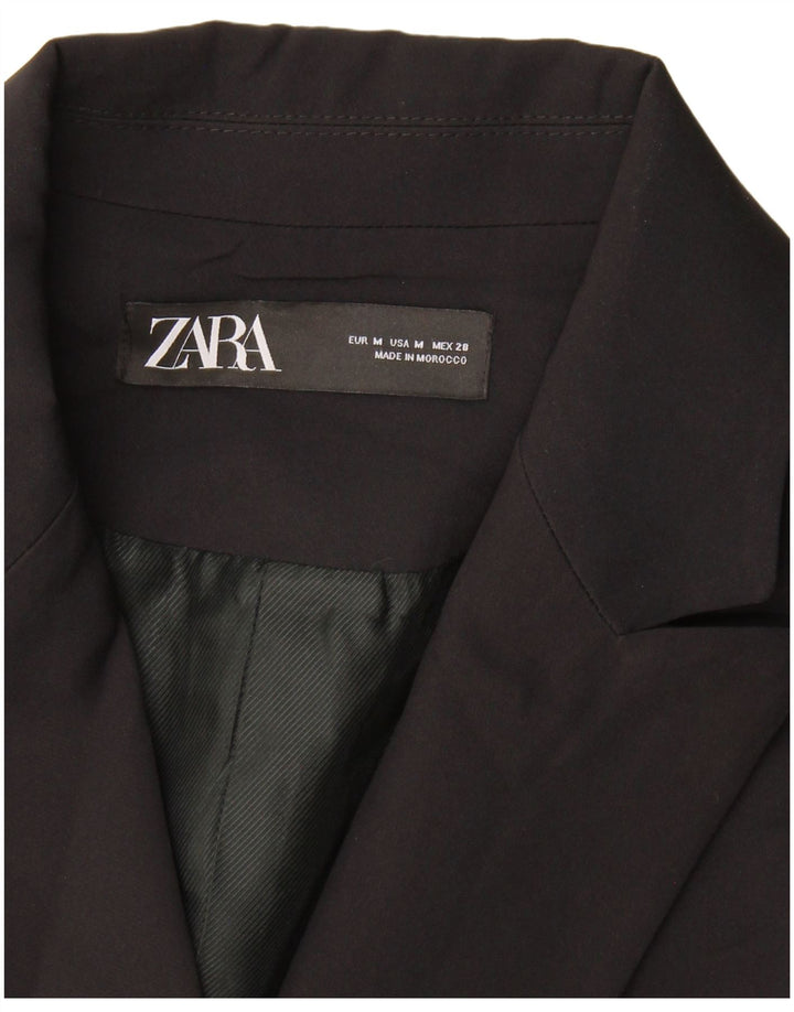 Zara Damen ärmelloser zweireihiger Mantel UK 12 Medium Schwarz