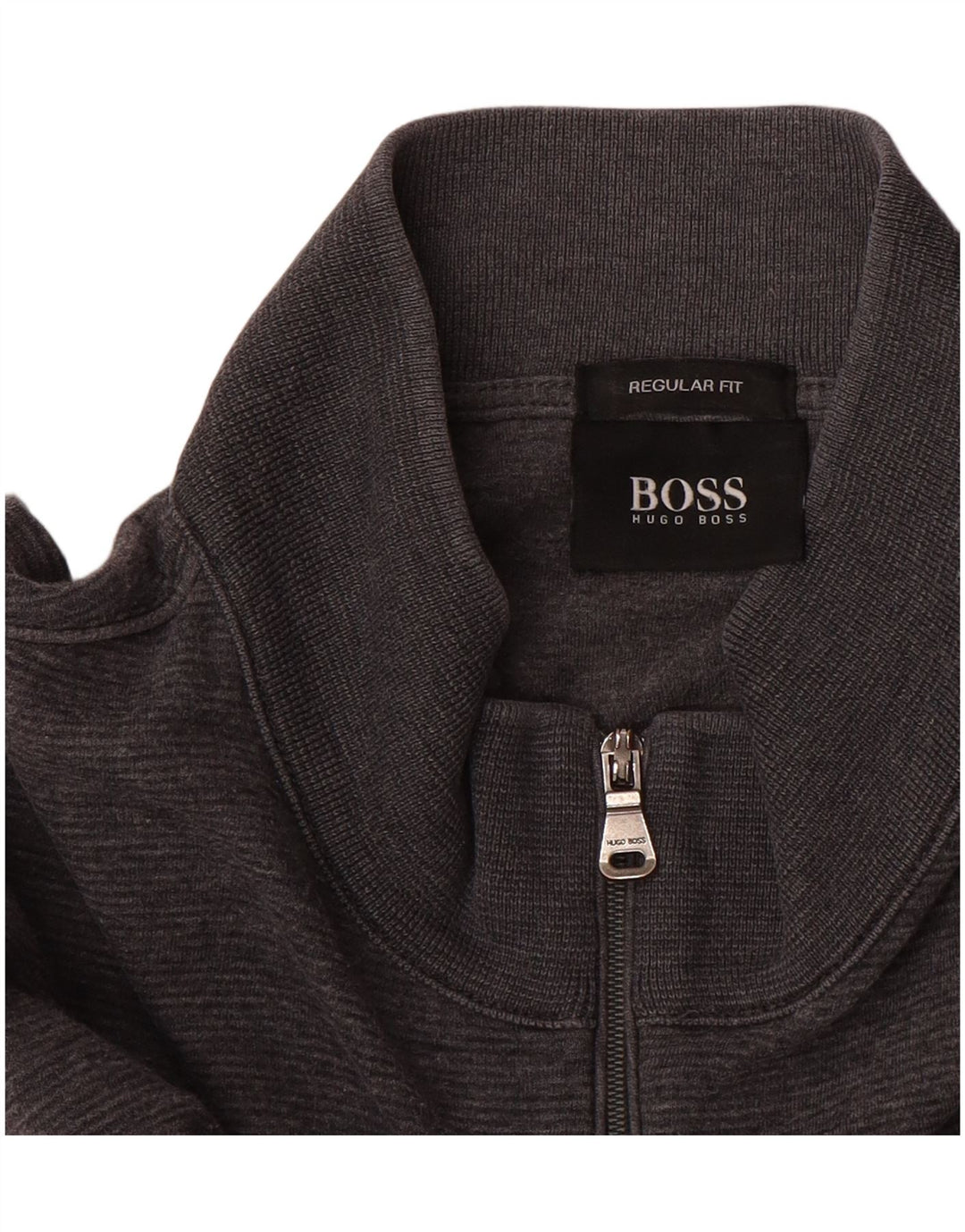 Hugo Boss Herren-Sweatshirt mit Reißverschluss, reguläre Passform, Größe L, Grau