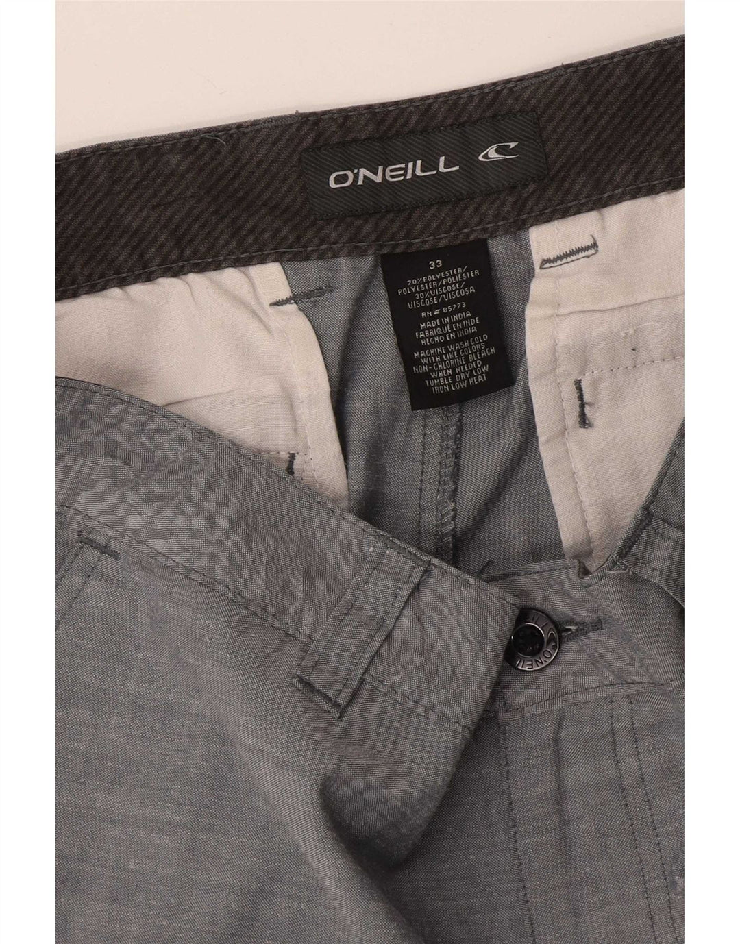 O'Neill Herren-Chinoshorts W33 Mittelgrau meliertes Polyester