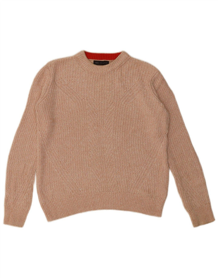Marks & Spencer Damen-Pullover mit Rundhalsausschnitt, Gr. 10, Größe S, Orange meliert