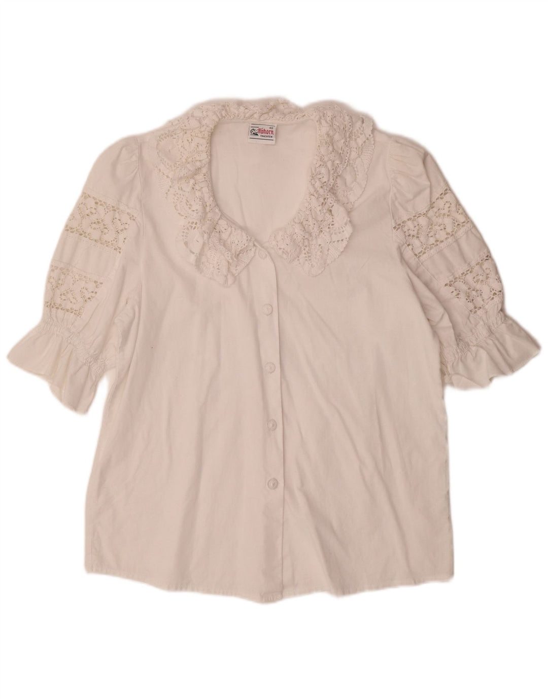 ALPHORN Damen Hemdbluse IT 40 Mittelweiß