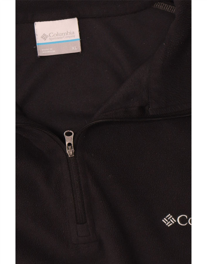 Columbia Herren-Fleecepullover mit Reißverschluss, XL, schwarzes Polyester