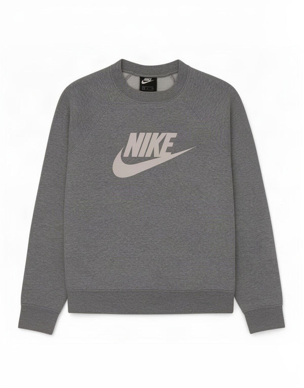 Nike Womens Graphic Oversized Sweatshirt Pullover UK 10 Small Grau meliert