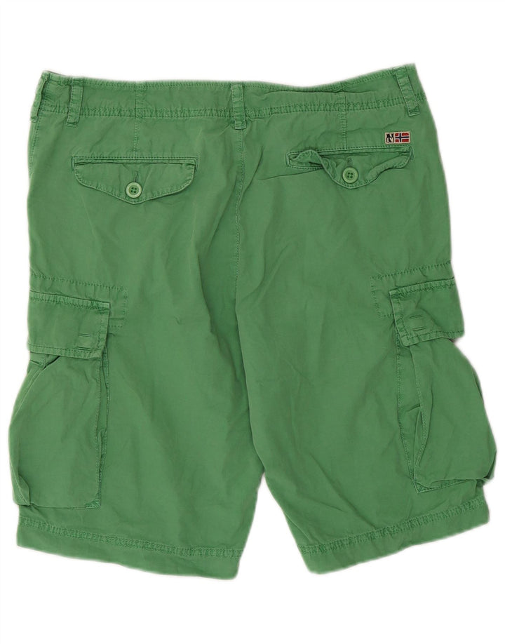Napapijri Herren Cargoshorts W33 mittelgrüne Baumwolle