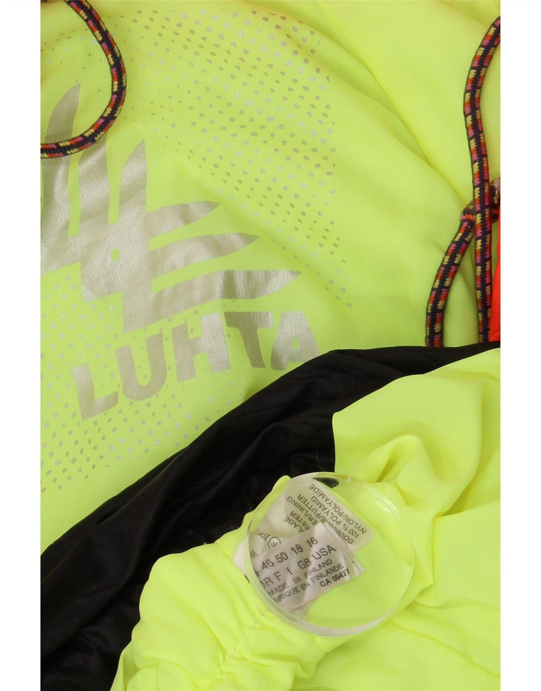 Luhta Damen Übergroße Pullover-Regenjacke UK 18 XL Schwarz Farbblock
