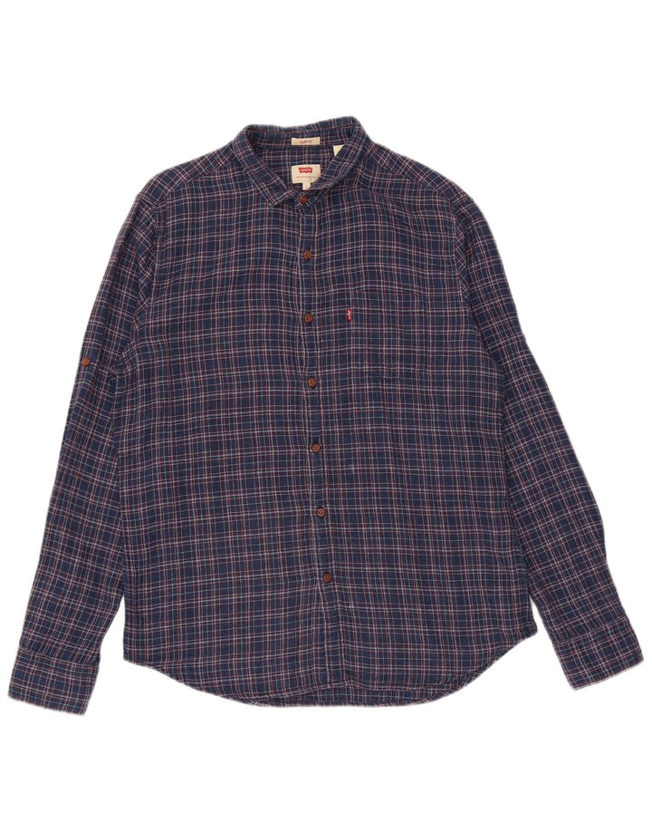 Levi's Herren-Slim-Fit-Hemd, groß, marineblau, kariert, Baumwolle
