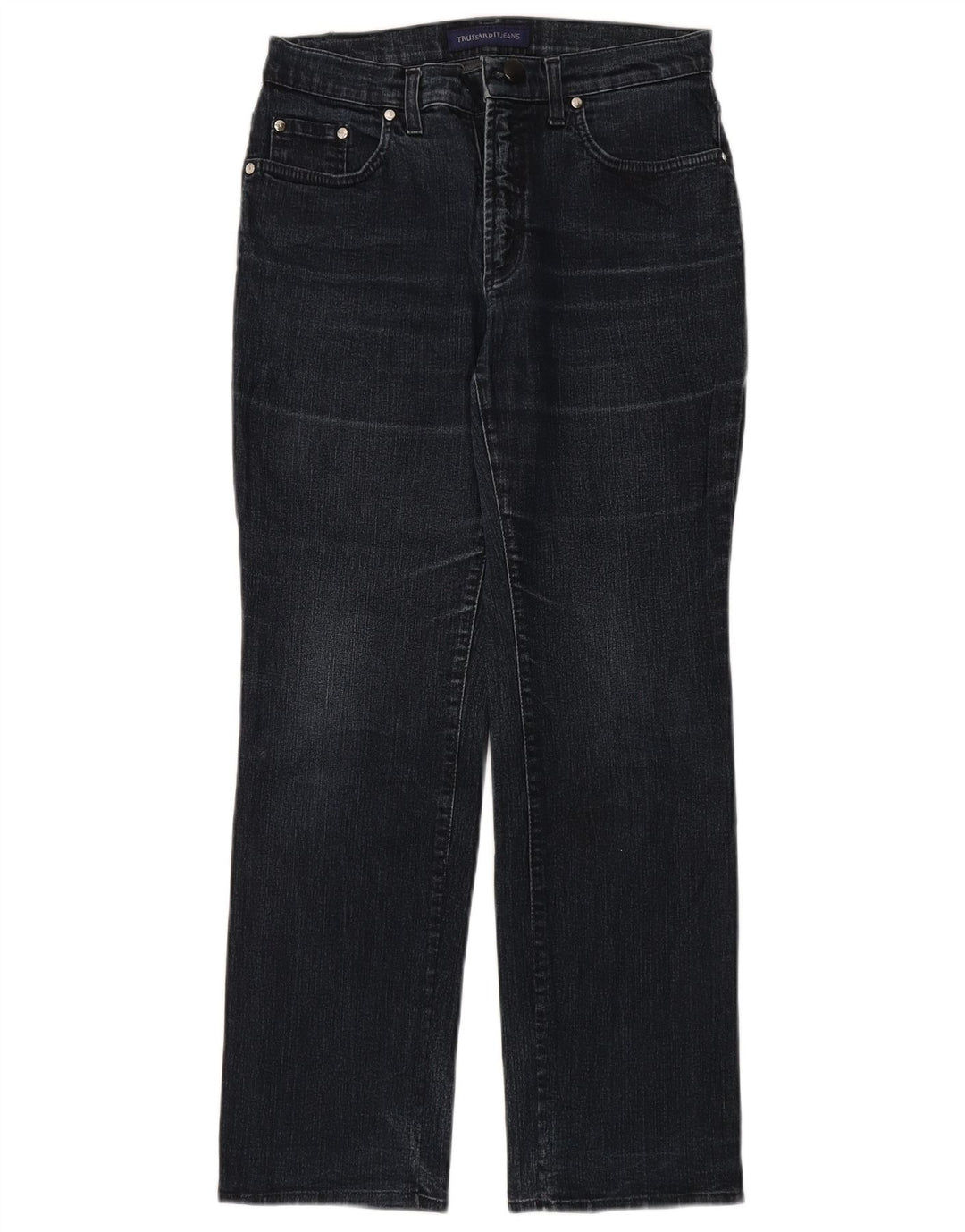 Trussardi Damen Straight Jeans W29 L28 Marineblaue Baumwolle