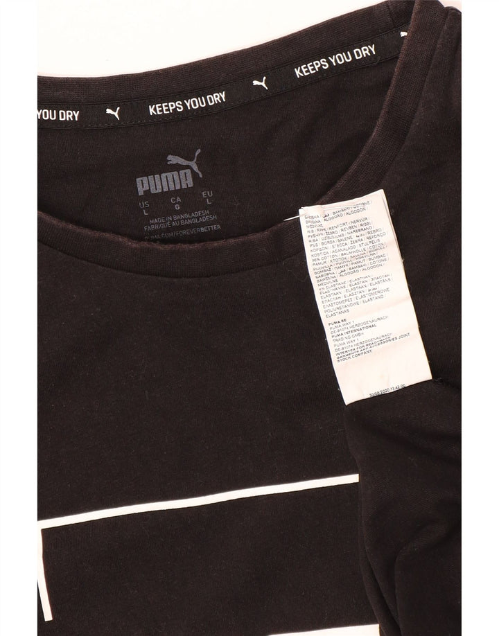 Puma Herren T-Shirt mit Grafik, groß, aus schwarzer Baumwolle