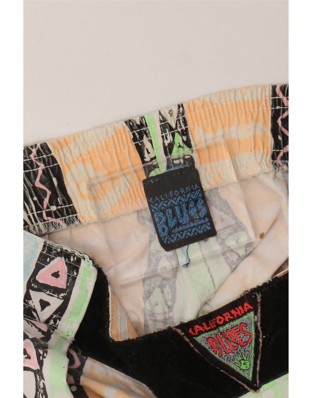 Blues Damen-Hose mit hoher Taille, konisch zulaufend, W34, L31, mehrfarbig, geometrisch