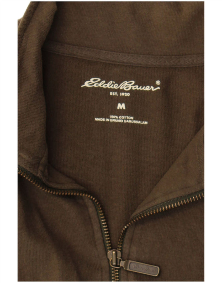 Eddie Bauer Herren-Oberteil mit Reißverschluss, langärmlig, mittlere Khaki-Baumwolle