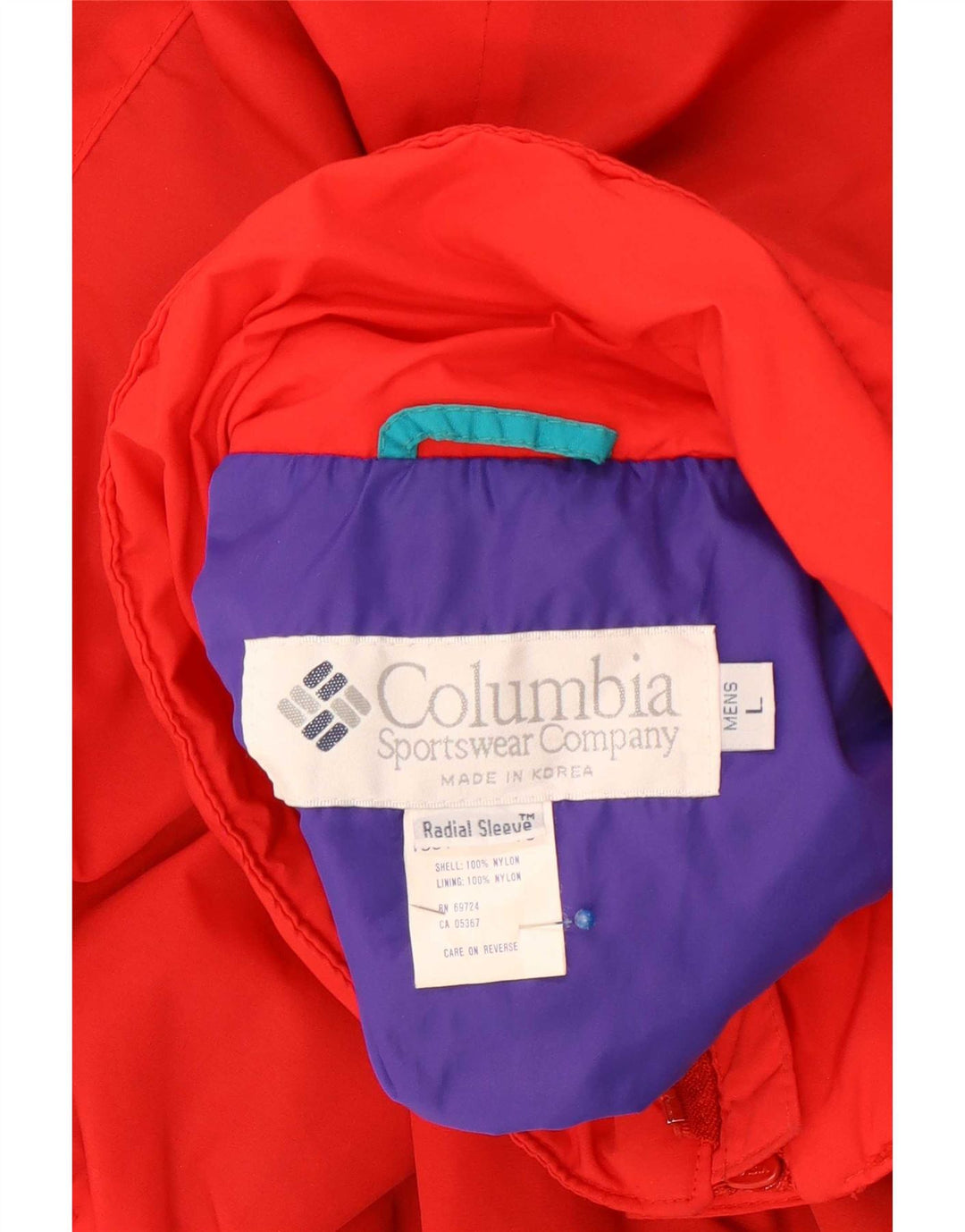 Columbia Herren-Skijacke mit lockerer Passform, UK 40, großes rotes Nylon