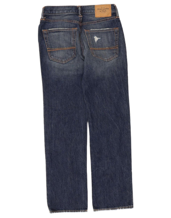 Abercrombie & Fitch Damen Distressed Straight Jeans W26 L28 Blaue Baumwolle