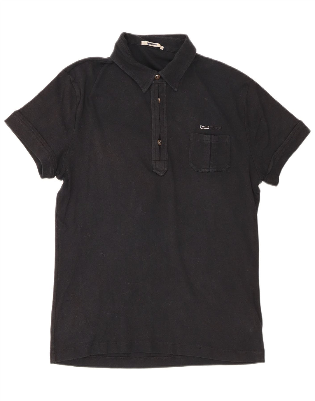 Gas Damen Poloshirt UK 12 Mittelschwarze Baumwolle