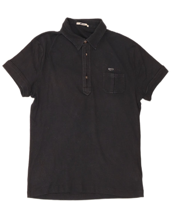 Gas Damen Poloshirt UK 12 Mittelschwarze Baumwolle