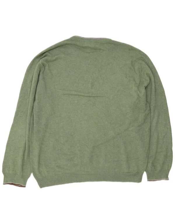 Chaps Herren-Pullover mit Rundhalsausschnitt, reguläre Passform, 2XL, grüne Baumwolle