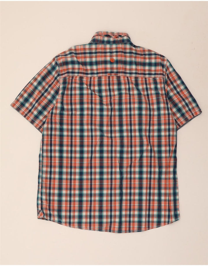 FAT FACE Herren-Kurzarmhemd mit klassischer Passform, XL, mehrfarbig, kariert, Baumwolle