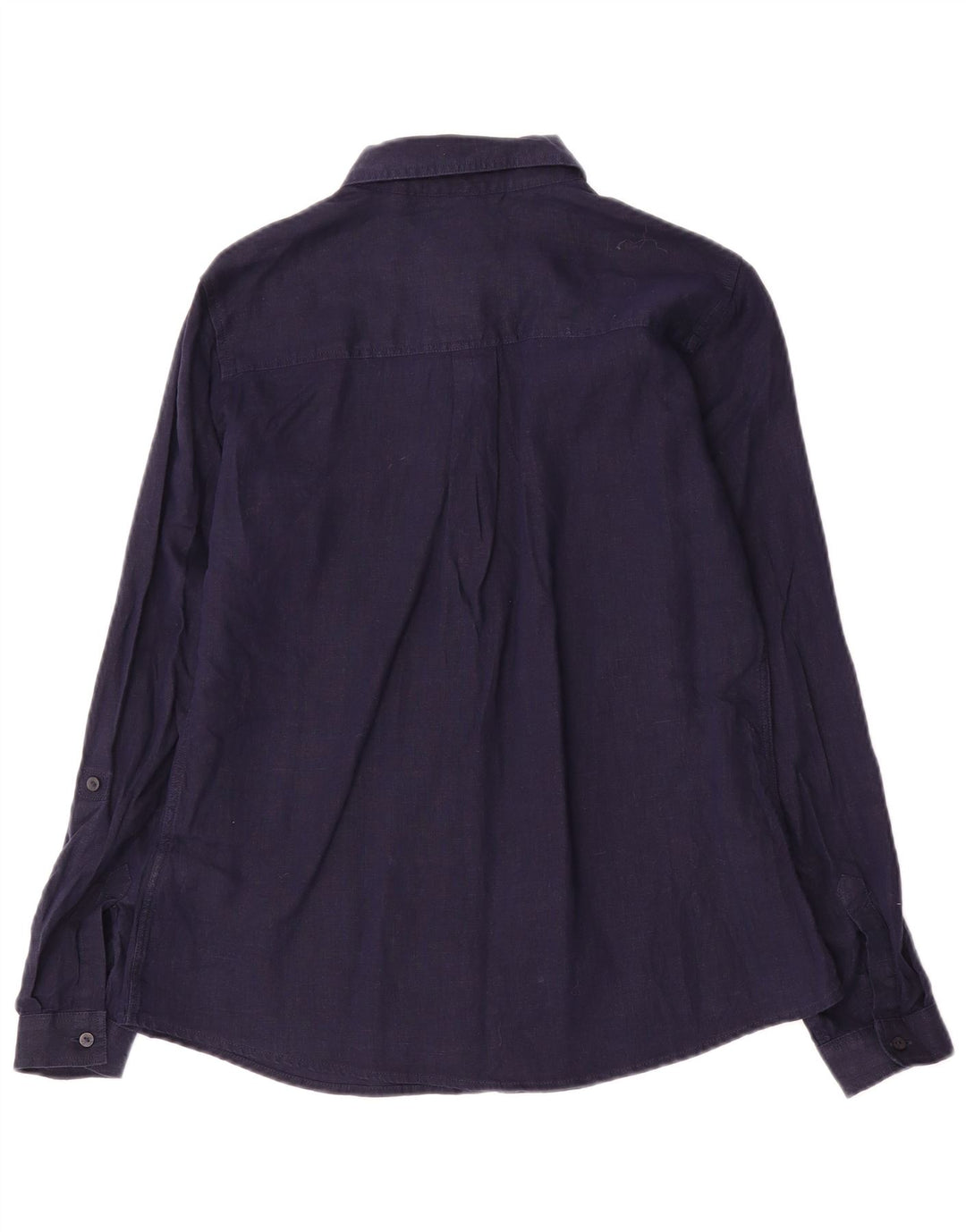 Marks & Spencer Damenhemd UK 10 Small Marineblaues Leinen
