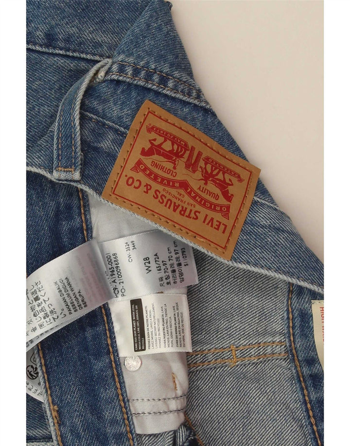 Levi's Damen Mom Denim-Shorts mit hoher Taille, W28, mittelblaue Baumwolle