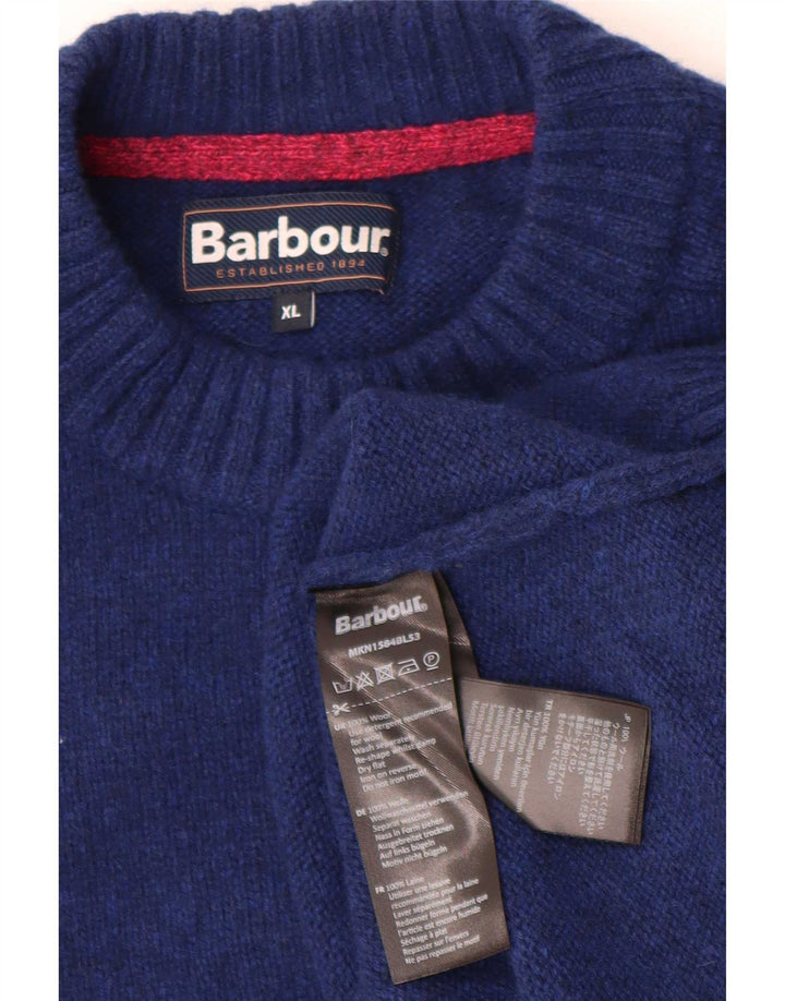 Barbour Herren-Pullover mit Rundhalsausschnitt, XL, blaue Wolle
