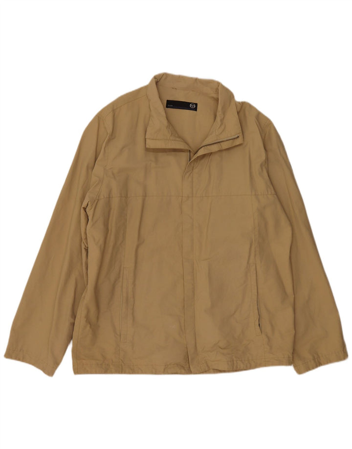 Sergio Tacchini Herren Bomberjacke UK 42 XL Beige Baumwolle