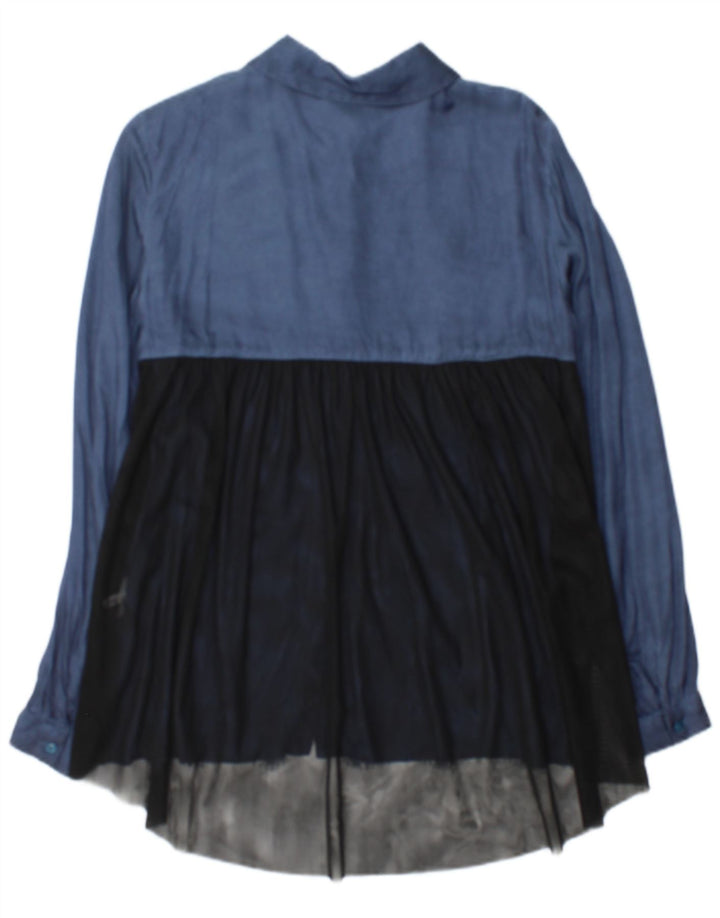 Trussardi Jeans Damen Hemdkleid IT 42 Mittelblauer Farbblock