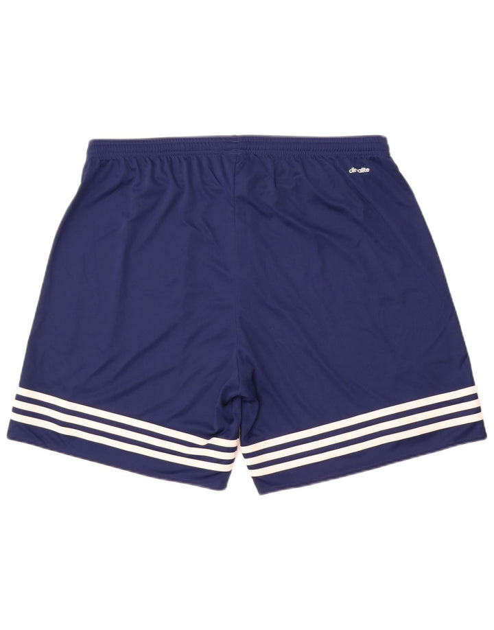Adidas Herren Climalite Sport Shorts XL Marineblau gestreift Polyester