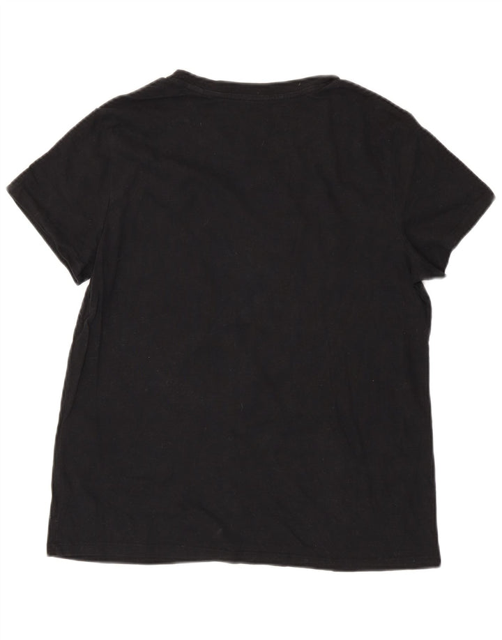 LEVI'S Damen T-Shirt Top UK 12 Mittelschwarze Baumwolle