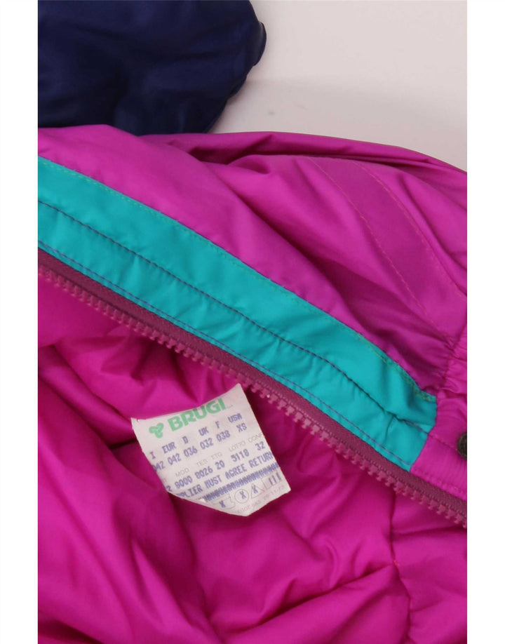 Brugi Damen-Skioverall mit Kapuze, IT 42, mittelrosa, Colourblock-Polyamid