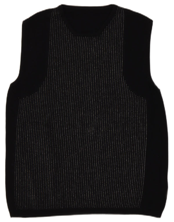Vintage Damen Weste Tank Top UK 14 Large Schwarz
