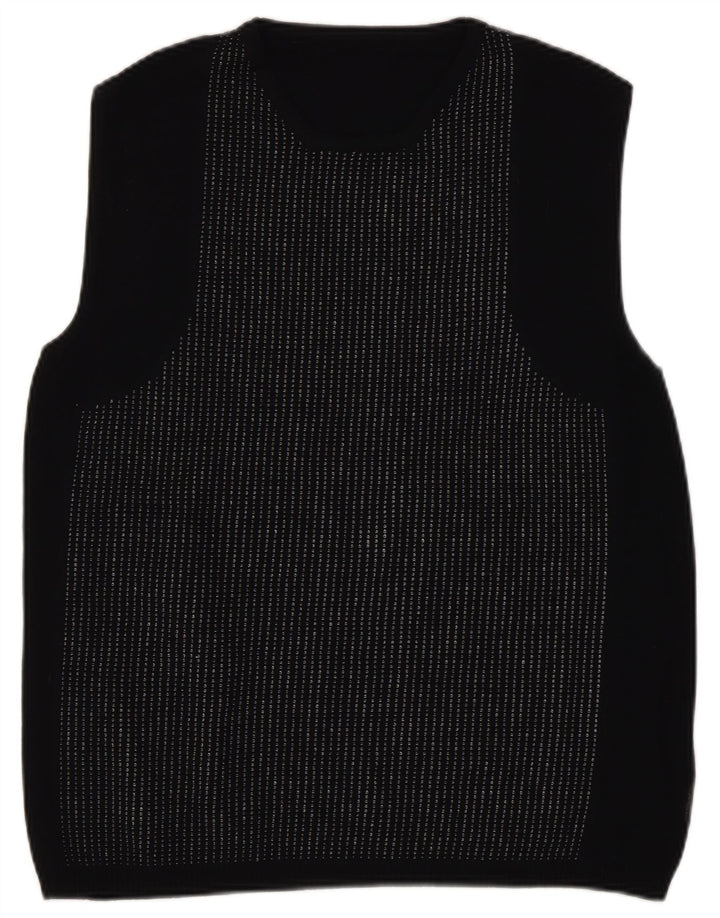 Vintage Damen Weste Tank Top UK 14 Large Schwarz