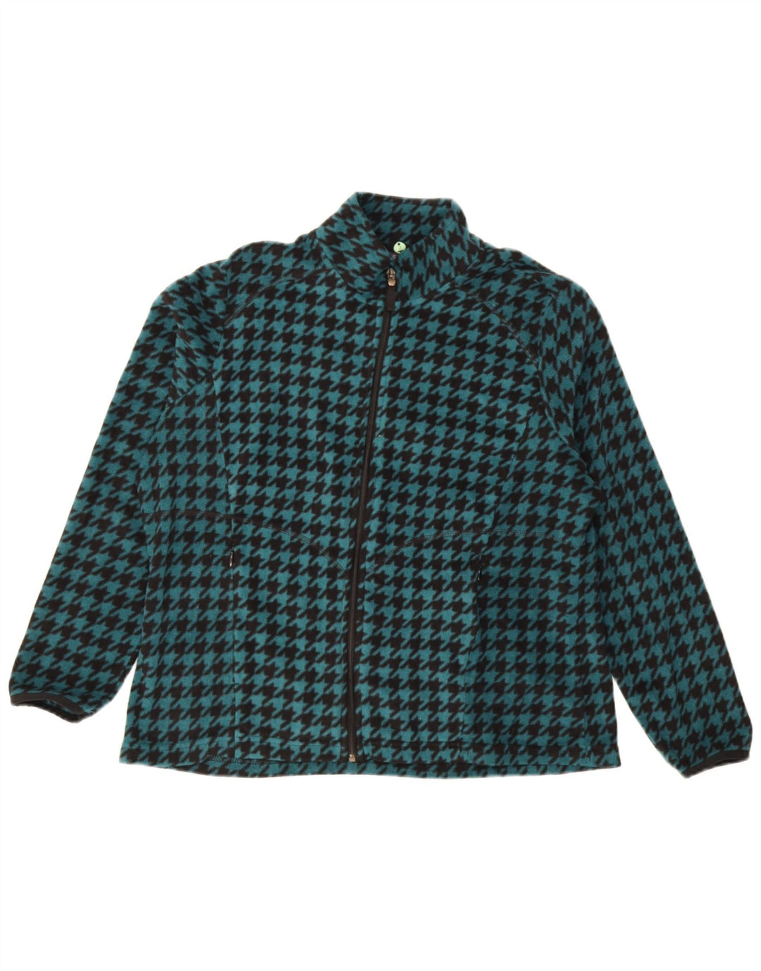 Marks & Spencer Damen Fleecejacke UK 18 XL Türkis Hahnentrittmuster