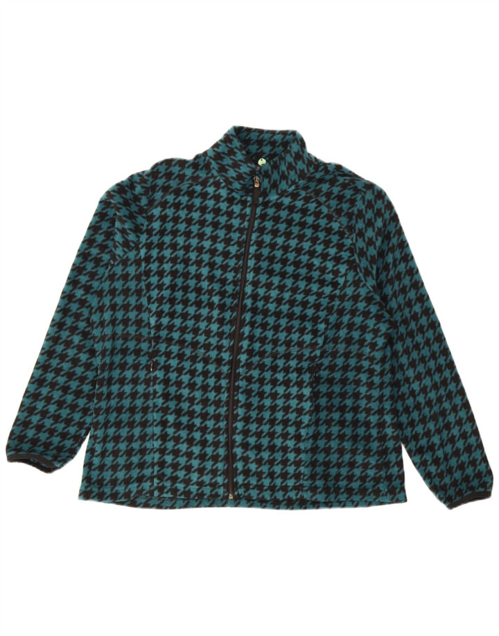 Marks & Spencer Damen Fleecejacke UK 18 XL Türkis Hahnentrittmuster