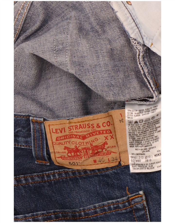 LEVI'S Herren 501 Straight Jeans W40 L34 Marineblau Baumwolle