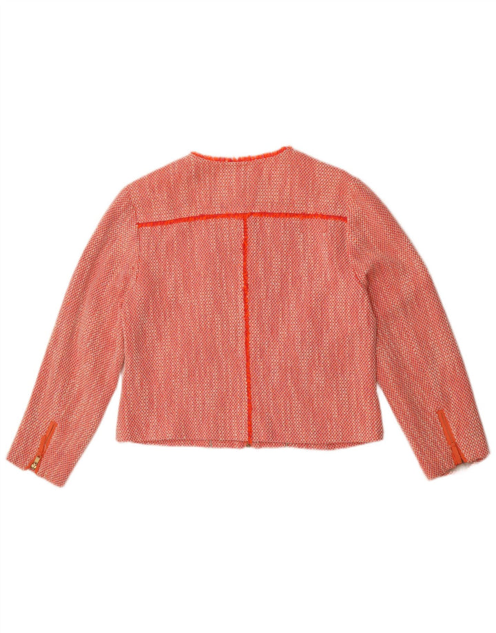 Tommy Hilfiger Damen Crop Blazer Jacke US 12 Large Orange Baumwolle