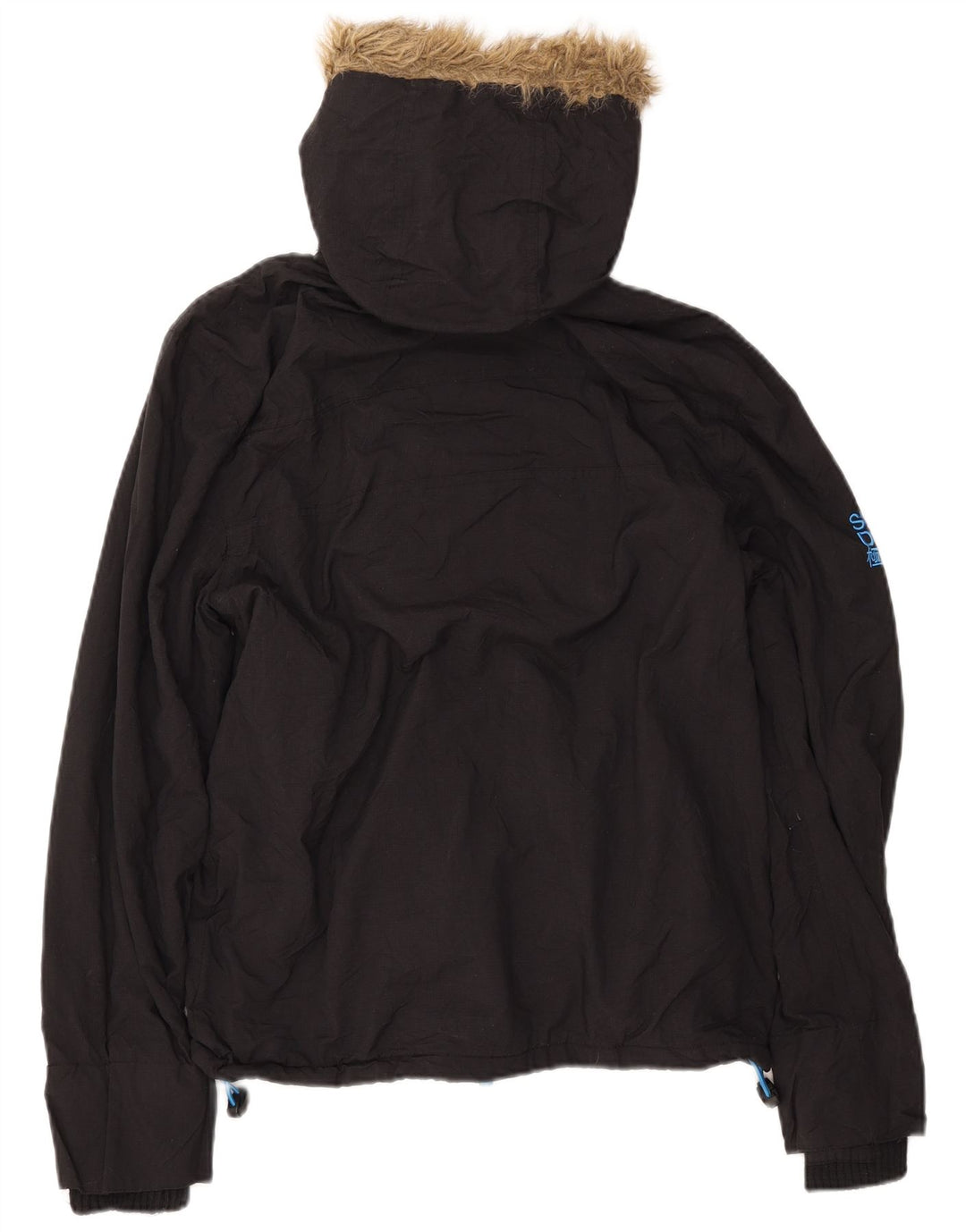 SUPERDRY Herren Windcheater Kapuzen-Windjacke UK 38 Medium Schwarz