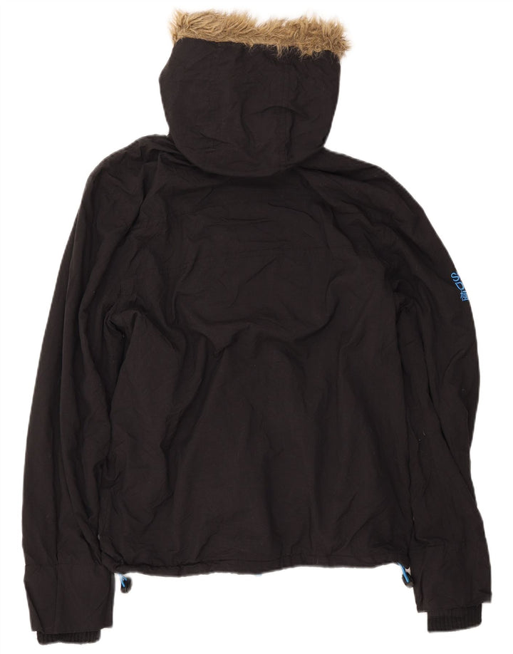 SUPERDRY Herren Windcheater Kapuzen-Windjacke UK 38 Medium Schwarz