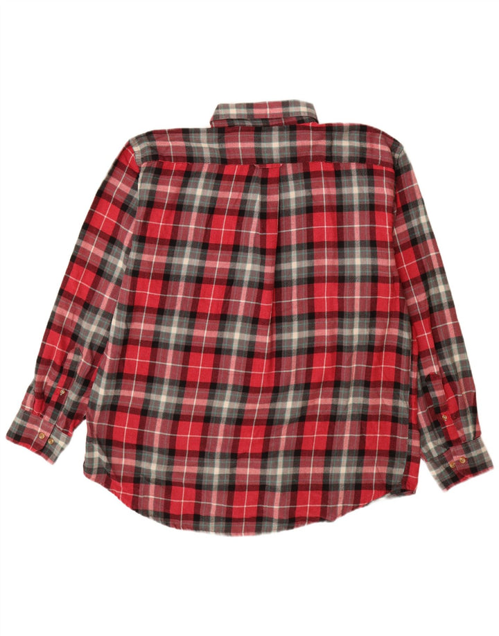 IZOD Herren-Flanellhemd XL, rot kariert, Baumwolle