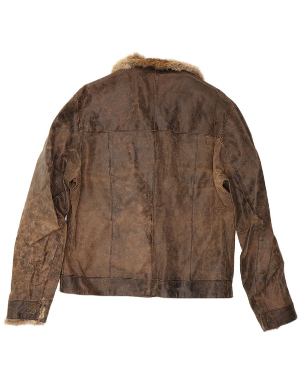 MAYS Herren Lederjacke UK 40 Großes braunes Leder