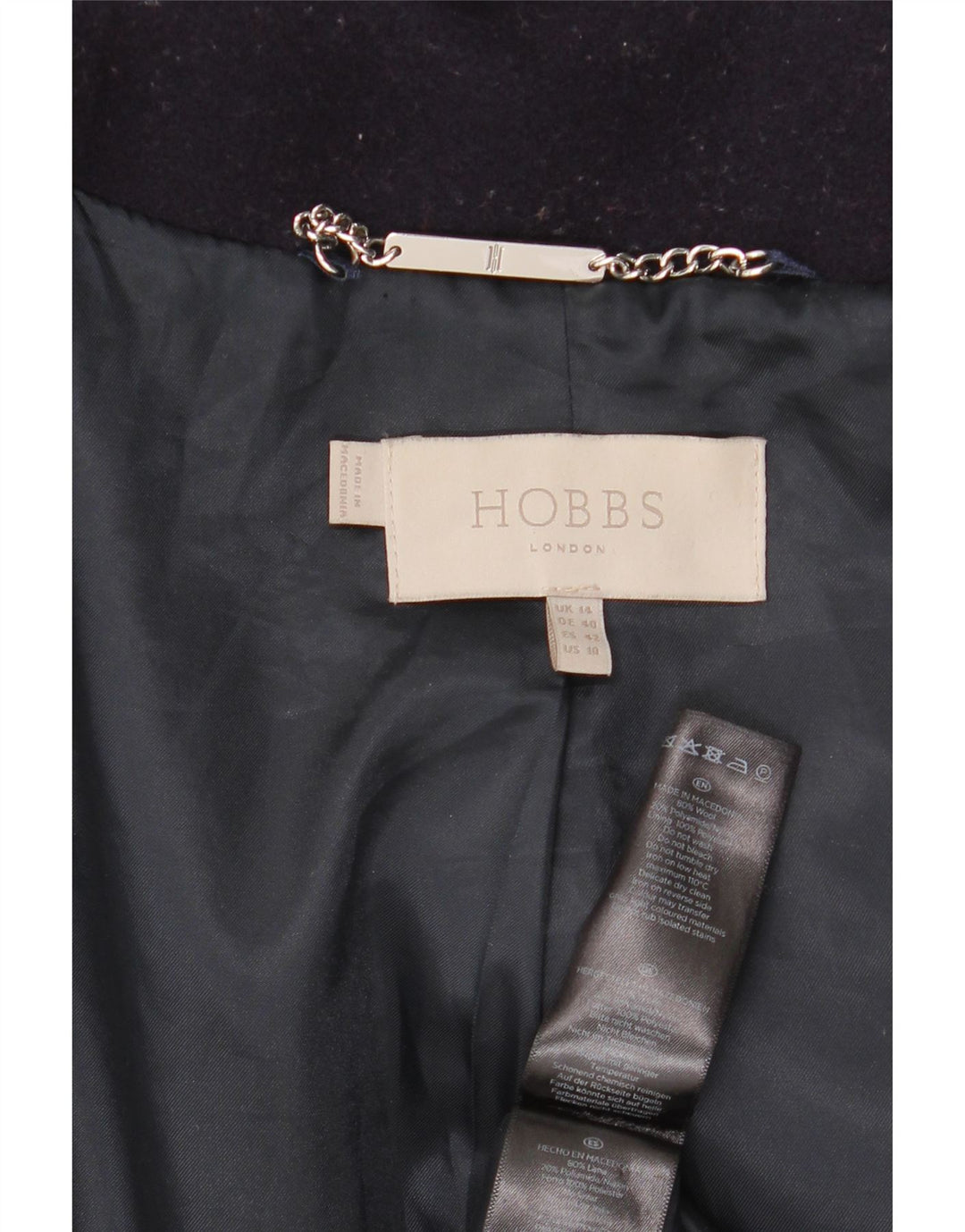 Hobbs Damenmantel UK 14 Large Lila Wolle