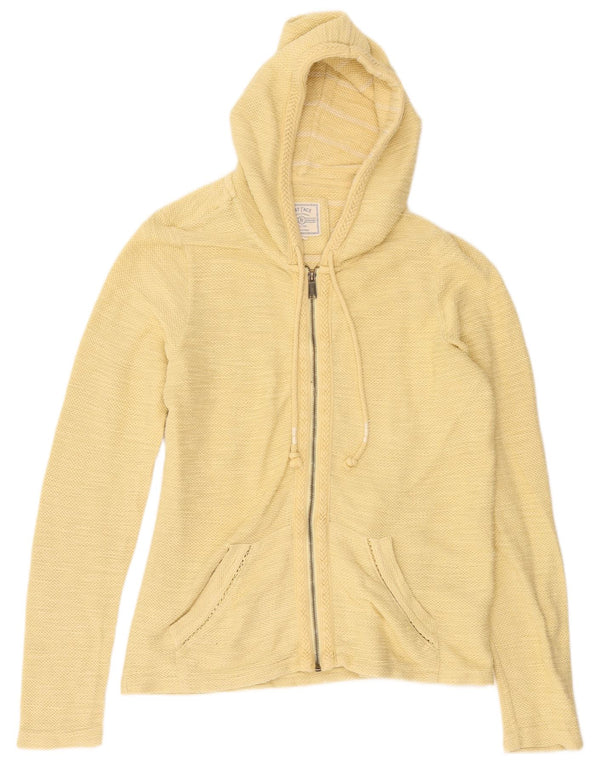Fat Face Damen-Cardigan mit Kapuze, Gr. 10, Größe S, Gelb, Baumwolle