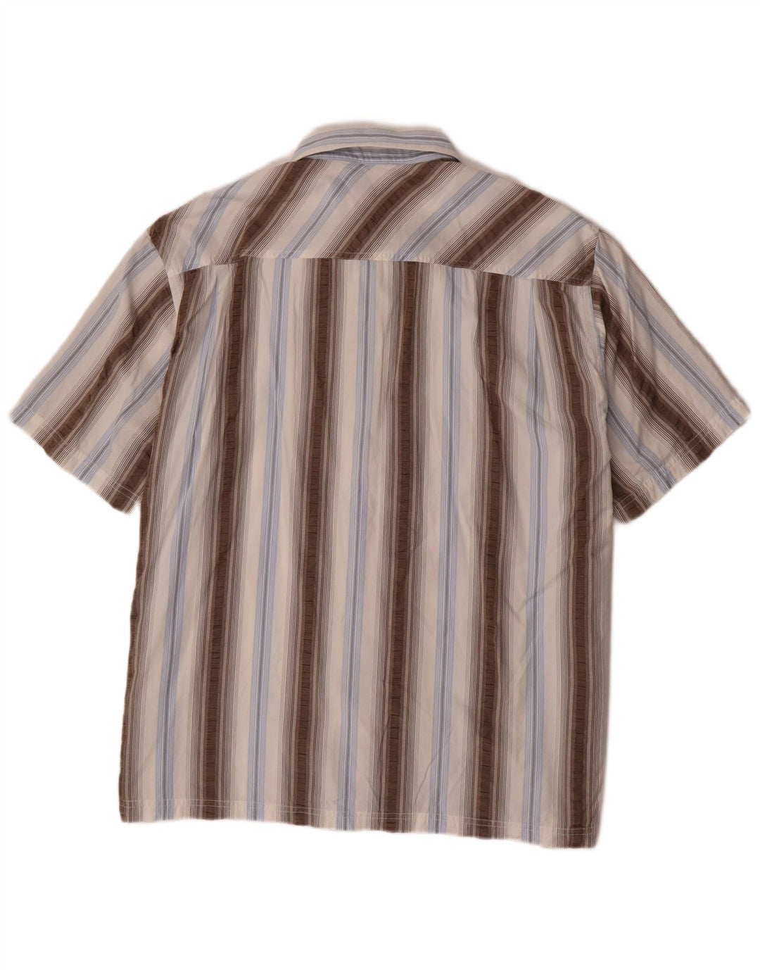 S.OLIVER Herren Kurzarmhemd 2XL blau gestreift aus Baumwolle