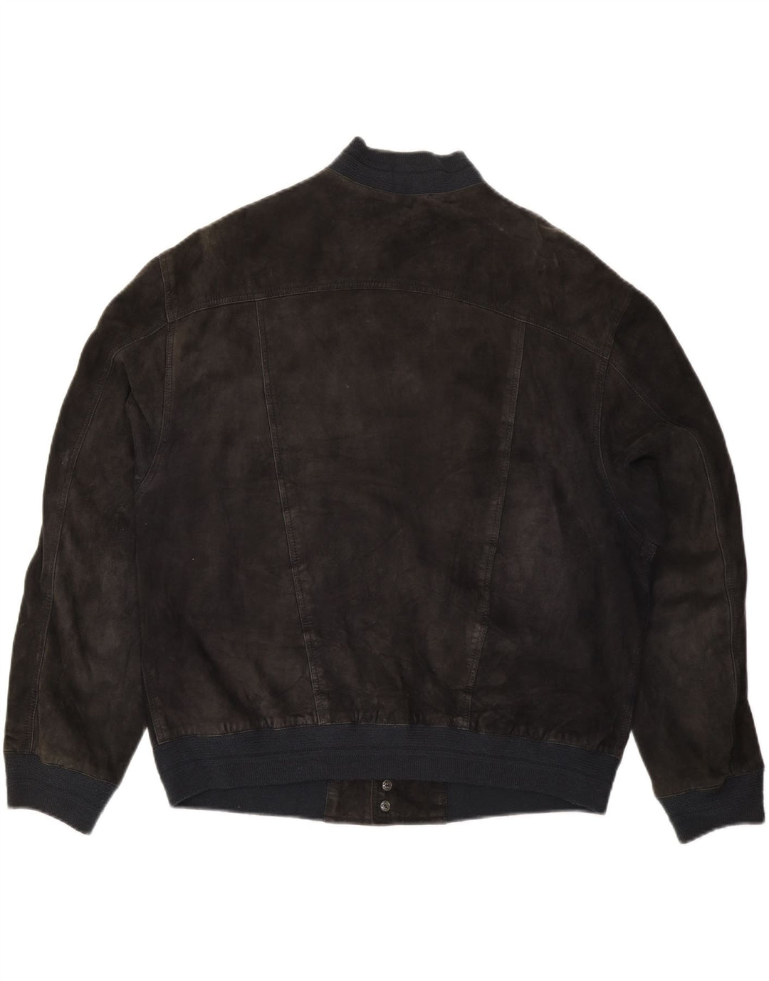 VINTAGE Herren Wildleder Bomberjacke IT 54 2XL Schwarzes Leder