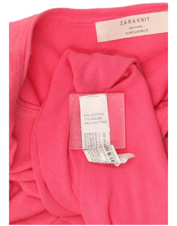 Zara Damen-Pullover, übergroß, U-Boot-Ausschnitt, Gr. 14, Mittelrosa