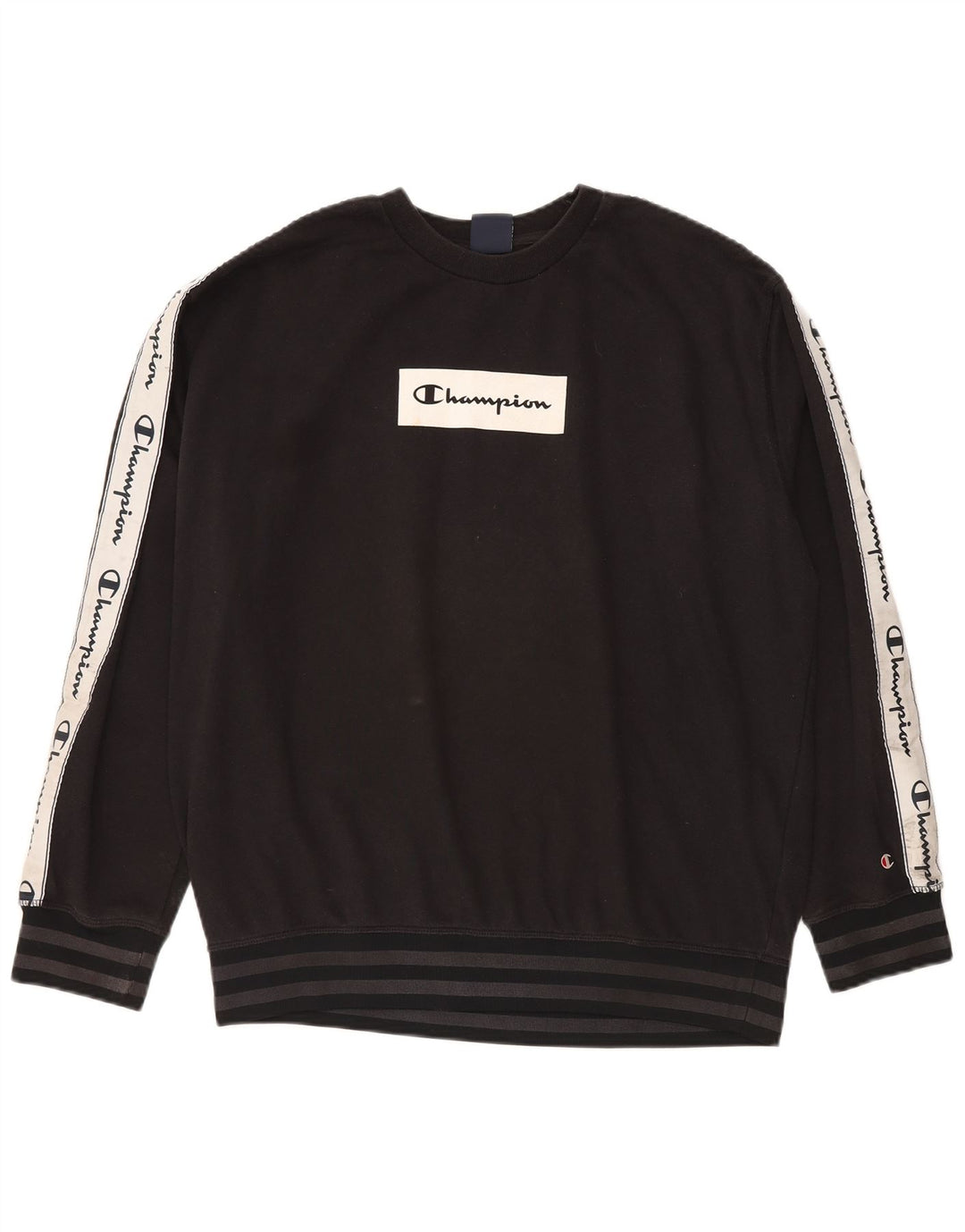 Champion Herren-Sweatshirt mit Grafik, groß, schwarze Farbblock-Baumwolle