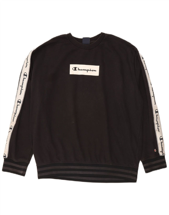 Champion Herren-Sweatshirt mit Grafik, groß, schwarze Farbblock-Baumwolle