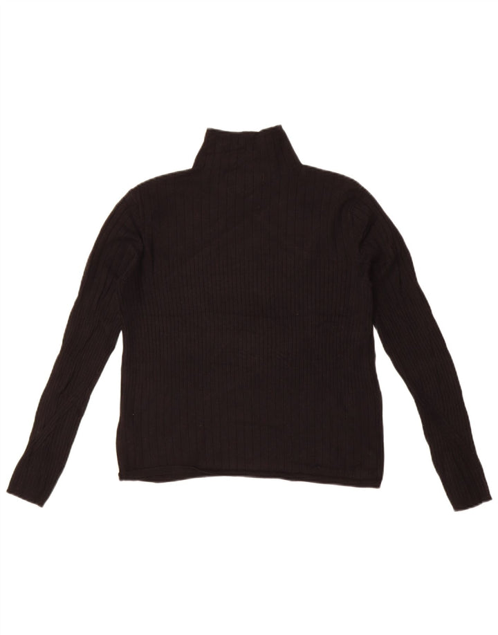 Marks & Spencer Damen Crop Rollkragenpullover Pullover UK 12 Medium Schwarz