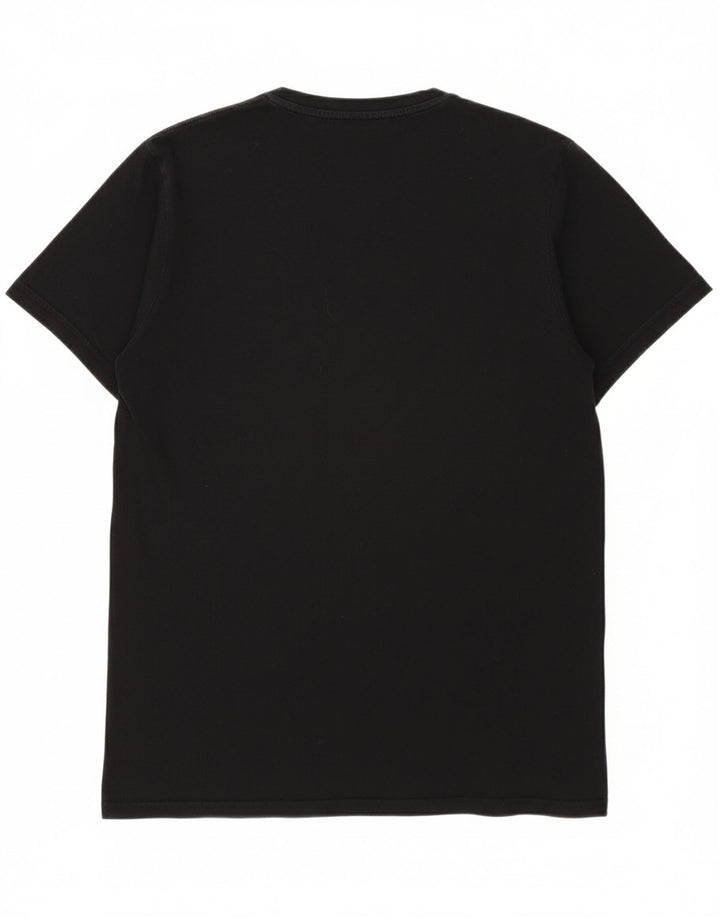 ALPHA INDUSTRIES Mens Graphic T-Shirt Top Medium Black Cotton