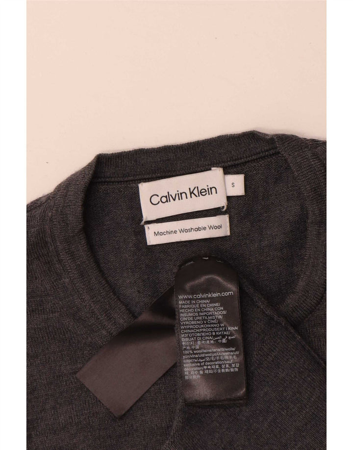 Calvin Klein Herren-Pullover mit Rundhalsausschnitt, kleine graue Wolle